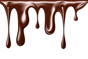 melted chocolate effect isolated on transparent background ,chocolate melts down , png