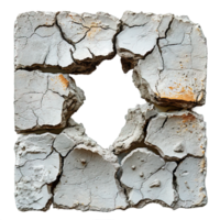 dry cracked soil isolated on transparent background , png