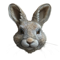 front view rabbit mask isolated on transparent background , png