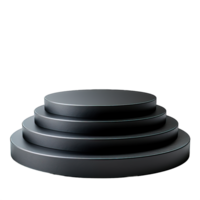 round black podium display mockup isolated on transparent background , png