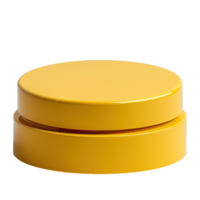 round yellow podium display mockup isolated on transparent background , png