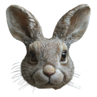 front view rabbit mask isolated on transparent background , png