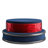 red blue strip podium display mockup isolated on transparent background , png