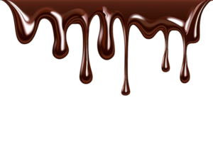 Derretido chocolate efecto aislado en transparente antecedentes ,chocolate se derrite abajo , png