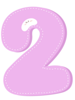 Cute number pastel color png