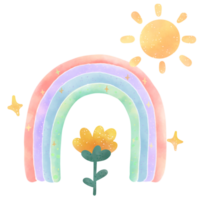 boho arcobaleno pastello acquerello png