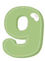 Cute number pastel color png