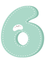 Cute number pastel color png