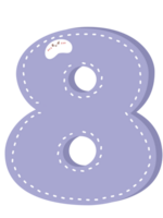 Cute number pastel color png