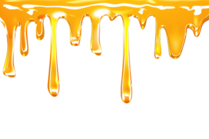 honey melting down isolated on transparent background, honey drip effect, png