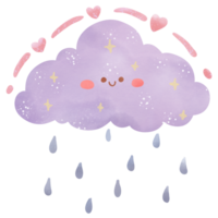 nube en el pastel acuarela png