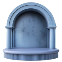 bleu podium afficher maquette isolé sur transparent Contexte , png