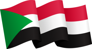 Sudão bandeira onda png