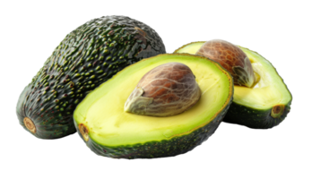 Hyper Realistic Avocado Isolated on White Background on the transparent background, Format png