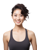 Confident Asian healthy girl png