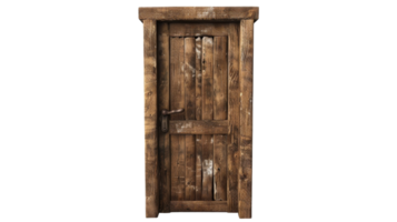 Hyper Realistic Wooden Door on the transparent background, Format png