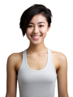 Confident asian woman wearing tank top png