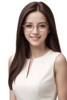 Confident professional woman wearing glasses png