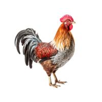 Majestic rooster strutting with elegance against a transparent backdrop png