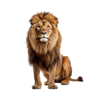 Dangerous lion male isolated on transparent background png