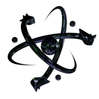 3d dark chrome y2k element png