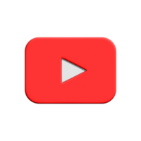 Youtube transparente logotipo. 3d Youtube logotipo png