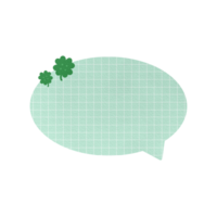 Cute Green Clover Leaf Speech Bubble Paper Textured Text Bubble Dialogue Bubble Blank Bubble Message Box Bubble Speak Bubble Concept Bubble Chat Bubble Blank Note Memo png