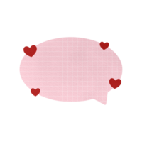 Cute Pink And Red Hearts Speech Bubble Paper Textured Text Bubble Dialogue Bubble Blank Bubble Message Box Bubble Speak Bubble Concept Bubble Chat Bubble Blank Note Memo Valentine Element Design png