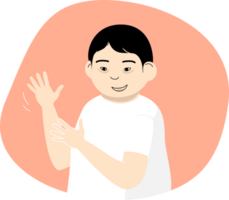 boy with a down syndrome clapping hands png