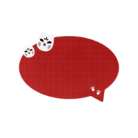 Cute Red And Kitsune Fox Speech Bubble Paper Textured Text Bubble Dialogue Bubble Blank Bubble Message Box Bubble Speak Bubble Concept Bubble Chat Bubble Blank Note Memo png