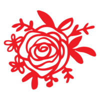 Red flower, Outline flower png