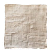 Square flax fabric piece with ragged edges png
