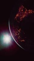 sfera del pianeta terra notturno nello spazio esterno video