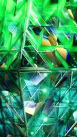 A green abstract background with many different shapes video