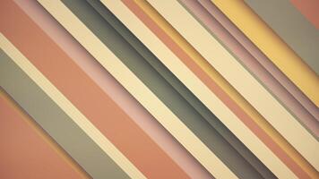 Trendy retro 1970s striped pattern background with gently moving diagonal stripes in warm vintage colors. This simple abstract motion background animation is HD and a seamless loop. video