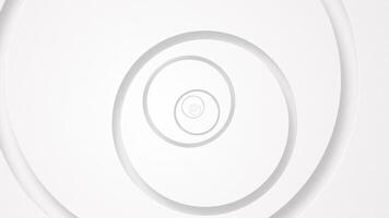 Elegant clean white abstract technology background with gently rotating circle shapes. This stylish minimalist geometric background is full HD and a seamless loop. video