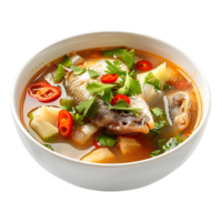 Spicy lemon grass soup Mackerel ,Tom Yam on Transparent Background png