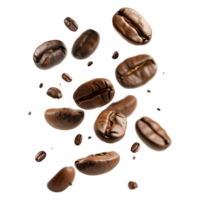 Coffee Beans in Air on Transparent Background png