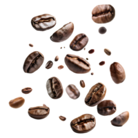 café frijoles en aire en transparente antecedentes png