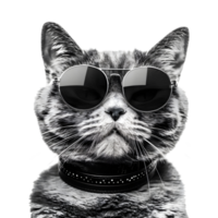 Cat Wearing Fashion Glasses on Transparent Background png