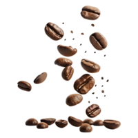 Coffee Beans in Air on Transparent Background png