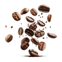 Coffee Beans in Air on Transparent Background png