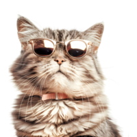 Cat Wearing Fashion Glasses on Transparent Background png