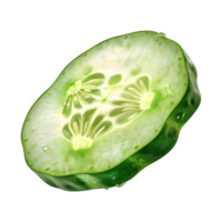 Pepino rebanada en transparente antecedentes png