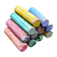 Colorful Chunky Chalks on Transparent Background png