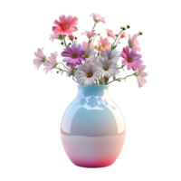 Colorful Flower in a Pot on Transparent Background png