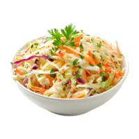 Salad of coleslaw with carrots and cabbage on Transparent Background png