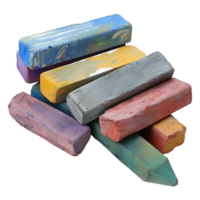 Colorful Chunky Chalks on Transparent Background png