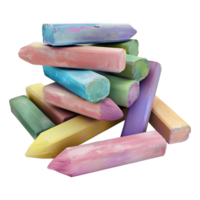 Colorful Chunky Chalks on Transparent Background png