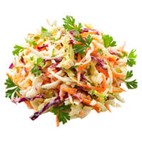 Salad of coleslaw with carrots and cabbage on Transparent Background png